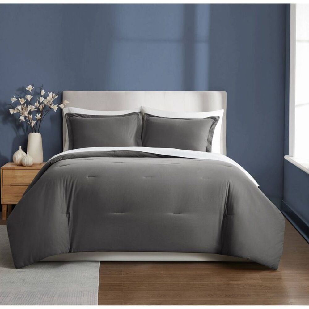 Brooklyn Loom Twin/Twin XL Essential Comforter Set Gray